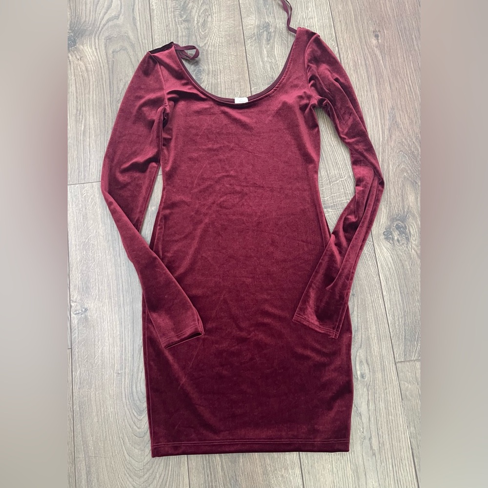 Garage Long Sleeve Velours Dress